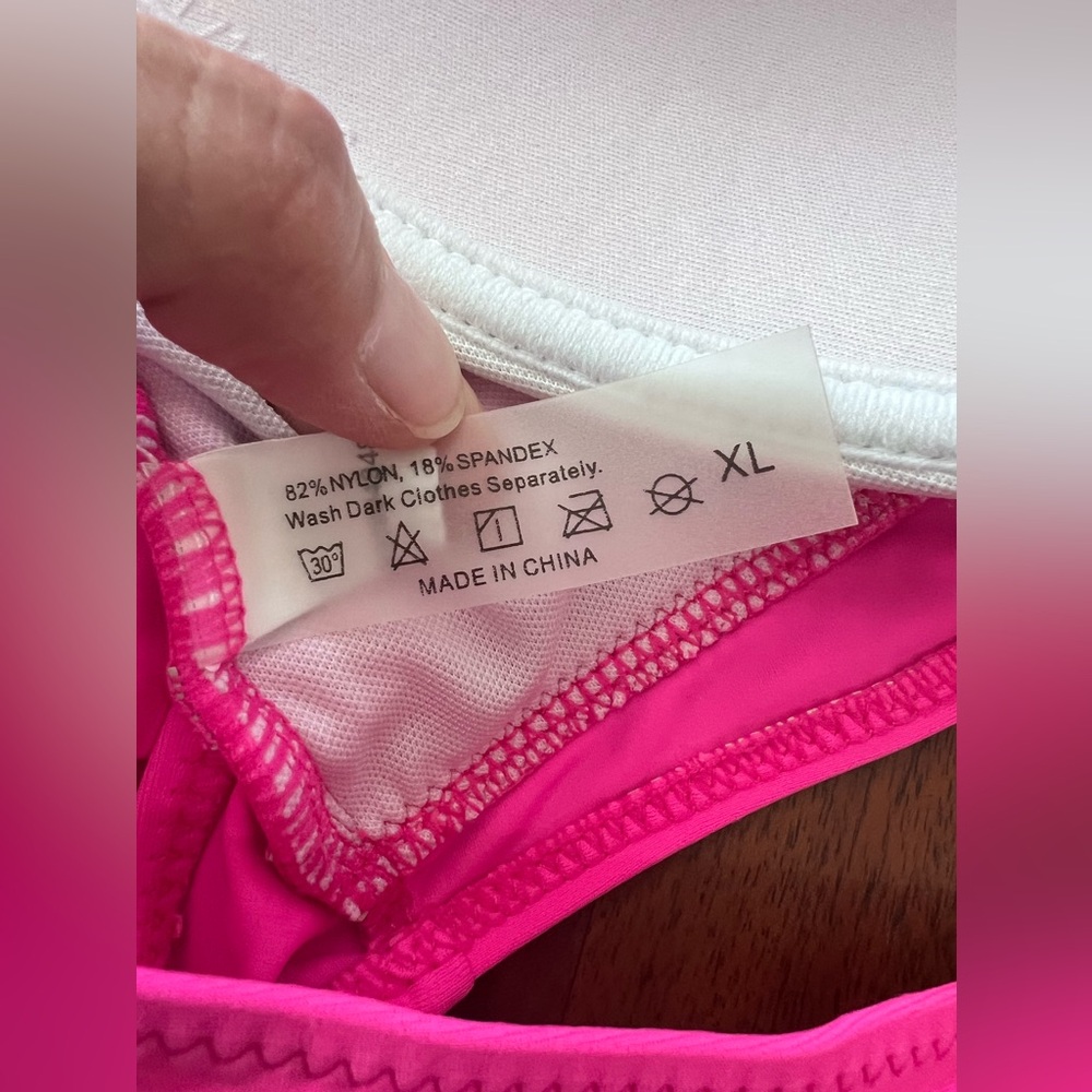 NWOT Tempt Me Hot Pink High Waist Bikini, Size XL - Picture 7 of 12
